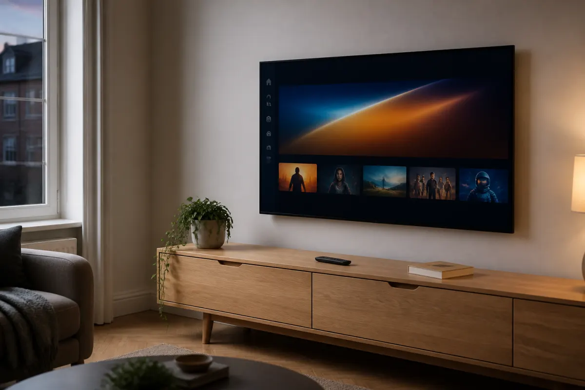 Living room TV ready for Dino IPTV setup